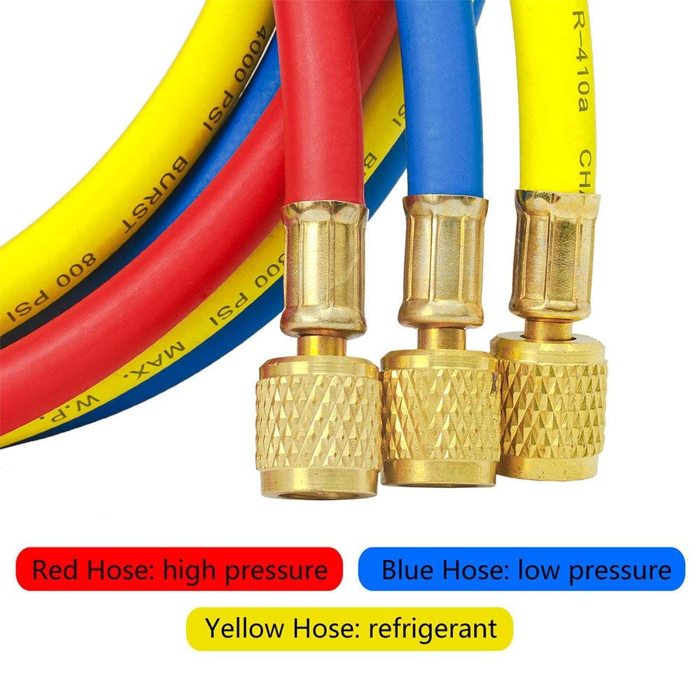 Elitech Refrigerant Charging Hoses Set, 1/4''Fitting