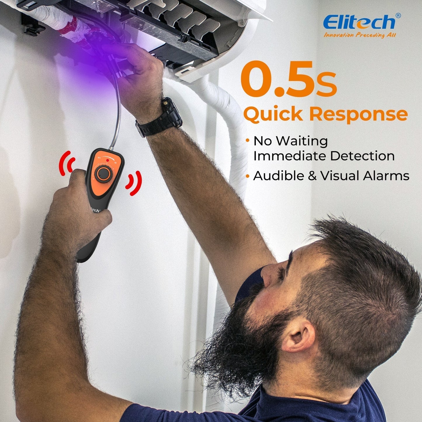 Elitech Refrigerant Leak Detector, CLD-100 Freon Leak Detector Car HVAC Halogen Refrigerant Leak Detector CFCs HCFCs HFCs