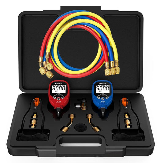 Elitech PT-500&PT-800 Wireless HVAC Digital Manifold Gauge with 59'' Charging Hoses