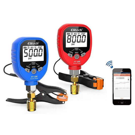 Elitech PT-500&PT-800 Wireless HVAC Digital Manifold Gauge with 59'' Charging Hoses